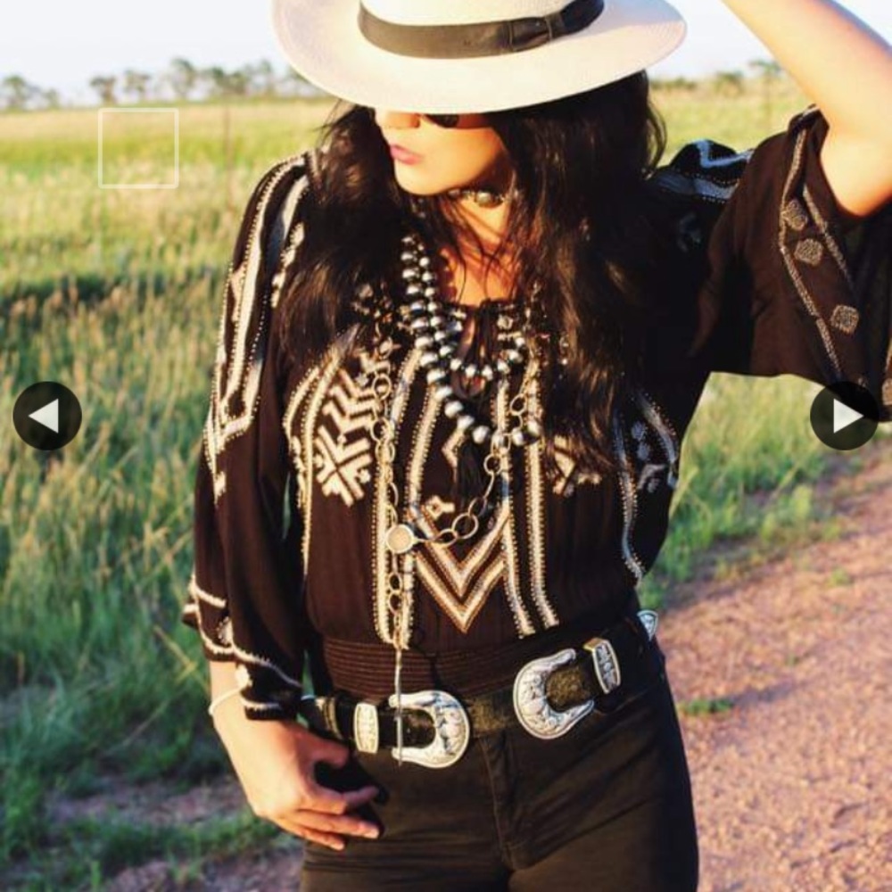 Boho beaded free people top